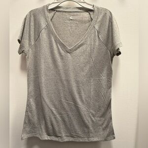 Juicy Couture Sparkly Silver V-Neck Short Sleeve Tee